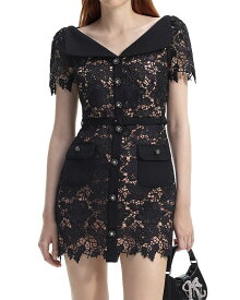 【送料無料】 セルフ・ポートレイト レディース ワンピース トップス Lace Mini Dress Black