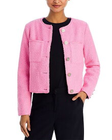 【送料無料】 アクア レディース ジャケット・ブルゾン アウター Rhinestone Button Boucle Jacket - 100% Exclusive Pink