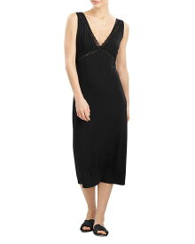 【送料無料】 ナトリ レディース ナイトウェア アンダーウェア V Neck Lace Trim Nightgown Black