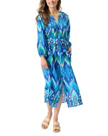 【送料無料】 トッミーバハマ レディース ワンピース トップス Cala Azure Printed Cover Up Maxi Dress Beaming Blue