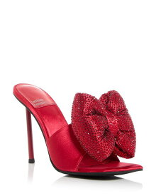 【送料無料】 ジェフリー キャンベル レディース サンダル シューズ Women's Bow-Down Embellished High Heel Slide Sandals Red Satin
