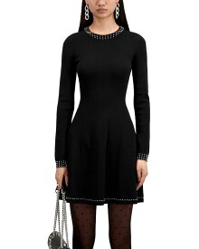 【送料無料】 ザ・クープルス レディース ワンピース トップス Studded Long Sleeve Dress Black