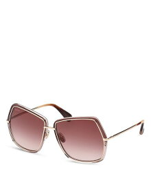 【送料無料】 マックスマーラ レディース サングラス・アイウェア アクセサリー Women's Elsa3 Geometric Sunglasses 61mm Rose Gold/Pink Gradient