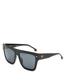 【送料無料】 カレーナ レディース サングラス・アイウェア アクセサリー Safilo Flat Top Square Sunglasses 55mm Black/Gray Solid