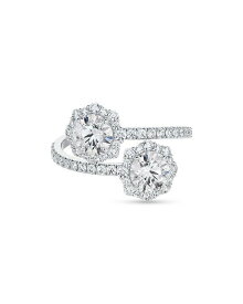 【送料無料】 フォーエバーマーク レディース リング アクセサリー 18K White Gold Center of My UniverseR Floral Halo Diamond Wrap Ring 1.96 ct.t.w. White