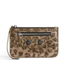 【送料無料】 バレンシアガ レディース 財布 アクセサリー Le Cagole Long Coin and Card Holder in Leopard Print Brown