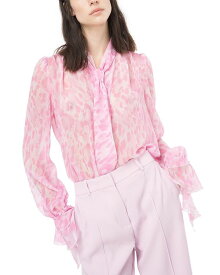 【送料無料】 ピンコ レディース シャツ ブラウス トップス Printed Chiffon Blouse Light Pink