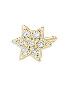 �]�G���t ���f�B�[�X �A�N�Z�T���[ �s�A�X�E�C�������O Zoe Lev 14K Yellow Gold Diamond Star of David Single Stud Earring Gold �S�[���h