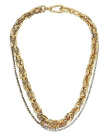 【送料無料】 オールセインツ レディース ネックレス・チョーカー・ペンダントトップ アクセサリー Rhinestone Chain Braided Link Collar Necklace in Two Tone 18" Gold/Black