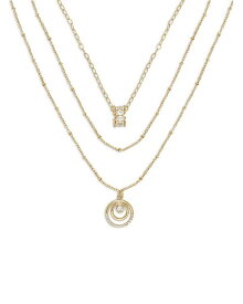 【送料無料】 エティカ レディース ネックレス・チョーカー・ペンダントトップ アクセサリー Circles of Crystal Dainty Layered Necklace Set Gold