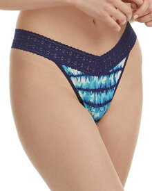 【送料無料】 ハンキーパンキー レディース パンツ アンダーウェア Dream Lace Trim Modal Printed Original Rise Thong Indigo Stripe