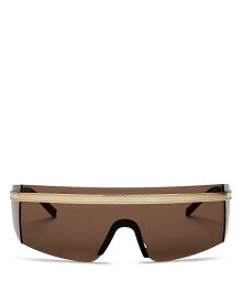 【送料無料】 ヴェルサーチ レディース サングラス・アイウェア アクセサリー Polarized Shield Sunglasses 115mm Gold Mirror Polarized