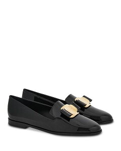 yz tFK fB[X Xb|E[t@[ V[Y Women's Bow Patent Leather Loafers Black