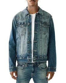 【送料無料】 トゥルーレリジョン メンズ ジャケット・ブルゾン アウター Jimmy Embossed Denim Jacket Caspien Sea