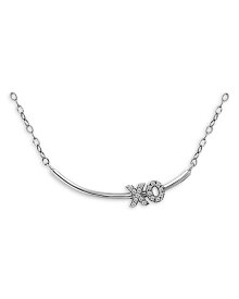 【送料無料】 アクア レディース ネックレス・チョーカー・ペンダントトップ アクセサリー Pave XO Bar Necklace 16"-18" - 100% Exclusive Silver