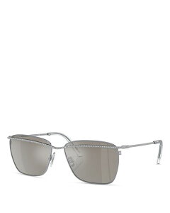 yz XtXL[ fB[X TOXEACEFA ANZT[ Rectangular Sunglasses 58mm Silver/Gray Mirrored Solid