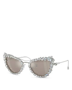 yz XtXL[ fB[X TOXEACEFA ANZT[ Butterfly Removable Crystal Clip On Sunglasses 56mm Silver/Gray Solid