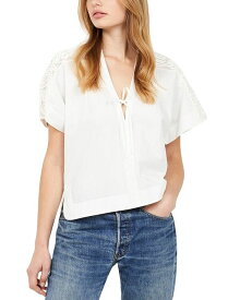 【送料無料】 ジョア レディース シャツ トップス Albie Cotton Short Sleeve V Neck Top Porcelain