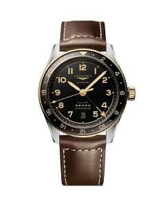 W fB[X ANZT[ rv Longines Spirit Zulu Time Watch 39mm Black/Brown ubN