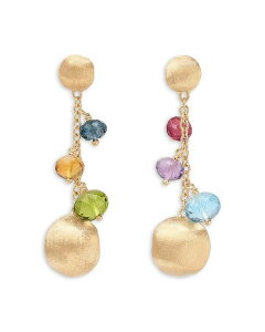 }R r`FS fB[X ANZT[ sAXECO Marco Bicego 18K Yellow Gold Africa Multi Gemstone Mismatch Drop Earrings Multi/Gold S[h