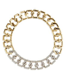 【送料無料】 デイビット・ユーマン レディース ネックレス・チョーカー・ペンダントトップ アクセサリー 18K Yellow Gold Carlyle Diamond Pave Large Link Collar Necklace 16" Gold
