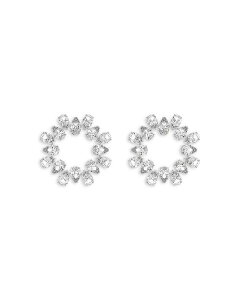 XtXL[ fB[X ANZT[ sAXECO Swarovski Millenia Pear Cut Circlet Earrings in Rhodium Plated Silver Vo[