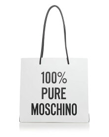 【送料無料】 モスキーノ レディース トートバッグ バッグ 100% Pure Moschino Leather Tote White Multi