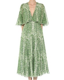 【送料無料】 ジャンバティスタ ヴァリ レディース ワンピース トップス Silk Midi Dress Ivory/Green