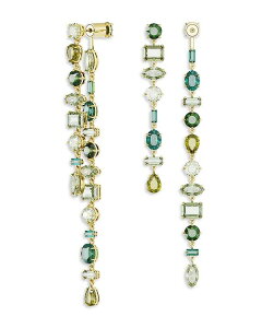 XtXL[ fB[X ANZT[ sAXECO Swarovski Gema Multicolor Mixed Cut Linear Front to Back Earrings Tone Green/Gold O[