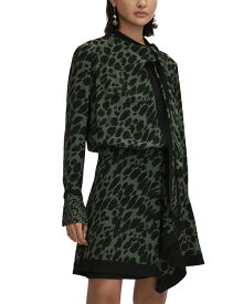 【送料無料】 レイス レディース ワンピース トップス Katie Animal Print Flippy Dress Black Dark