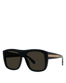 【送料無料】 ステラマッカートニー レディース サングラス・アイウェア アクセサリー Geometric Sunglasses 57mm Black/Gray Solid