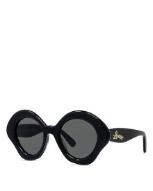 【送料無料】 ロエベ レディース サングラス・アイウェア アクセサリー Curvy Geometric Sunglasses 49mm Black/Gray Solid