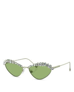 yz XtXL[ fB[X TOXEACEFA ANZT[ Oval Sunglasses 55mm Silver/Green Mirrored Solid
