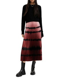 【送料無料】 オールセインツ レディース ワンピース トップス Curtis 2-in-1 Tie Dye Midi Dress Black/ Red