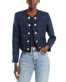 【送料無料】 アクア レディース ジャケット・ブルゾン アウター Braided Trim Tweed Lady Jacket - 100% Exclusive Navy