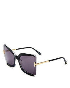 gEtH[h fB[X ANZT[ TOXEACEFA Black/Crystal/Smoke Mirror Tom Ford Women's Gia Butterfly Sunglasses, 63mm