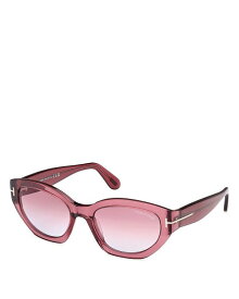 【送料無料】 トム・フォード レディース サングラス・アイウェア アクセサリー Geometric Square Plastic Sunglasses 55mm Pink/Pink Gradient