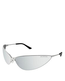【送料無料】 バレンシアガ レディース サングラス・アイウェア アクセサリー Razor Cat Eye Metal Sunglasses 93mm Silver/Silver Mirrored Solid