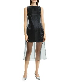 【送料無料】 セオリー レディース ワンピース トップス Organza Layer Mini Shift Dress Black