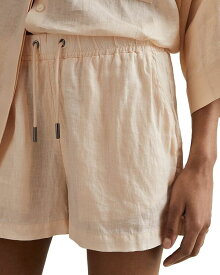 【送料無料】 レイス レディース ハーフパンツ・ショーツ ボトムス Cleo Garment Dyed Linen Shorts Peach