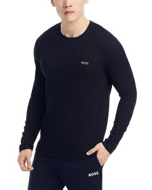 【送料無料】 ボス メンズ Tシャツ トップス Waffle Long Sleeve Tee Black