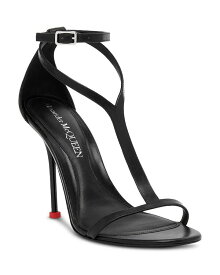 【送料無料】 アレキサンダー・マックイーン レディース サンダル シューズ Women's T Strap Stiletto Sandals Black/Red