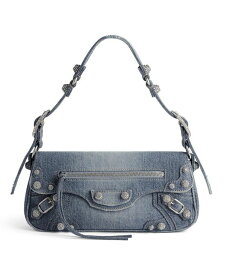 【送料無料】 バレンシアガ レディース ボディバッグ・ウエストポーチ バッグ Le Cagole Mini Sling Bag Denim with Rhinestones Blue