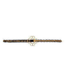 【送料無料】 マージュ レディース ベルト アクセサリー Women's Clover Gold-Tone Chain Leather Belt Black