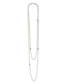 【送料無料】 ラゴス レディース ネックレス・チョーカー・ペンダントトップ アクセサリー Sterling Silver Luna Cultured Freshwater Pearl Strand Necklace 36" White/Silver