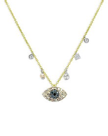 【送料無料】 メイラティ レディース ネックレス・チョーカー・ペンダントトップ アクセサリー 14K White & Yellow Gold Multicolor Diamond & Cultured Seed Pearl Evil Eye Pendant Necklace 18" Gold