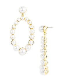 【送料無料】 ケネスジェイレーン レディース ピアス・イヤリング アクセサリー Imitation Pearl Oval Drop Earrings White/Gold