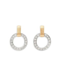 }R r`FS fB[X ANZT[ sAXECO Marco Bicego 18K Yellow & White Gold Jaipur Link Diamond Flat Link Stud Earrings White/Gold zCg