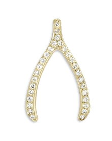 【送料無料】 ゾエレフ レディース ネックレス・チョーカー・ペンダントトップ アクセサリー Diamond Wishbone Pendant in 14K Gold Gold