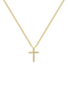 【送料無料】 エフコレクション レディース ネックレス・チョーカー・ペンダントトップ アクセサリー 14K Yellow Gold Diamond Cross Necklace 18" Gold
